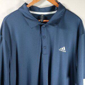 Adidas Golf Men’s Solid Blue Short Sleeve Blue Polo Shirt 2XL Size XXL Spandex